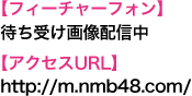 【フィーチャーフォン】待ち受け画像配信中【アクセスURL】http://m.nmb48.com